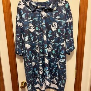 William Murray Gold Polo Bird and Cocktail Print NEW